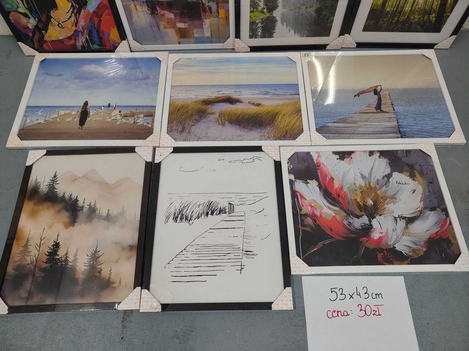 Obrazy w ramkach 53x43 cm - 30 zł/szt