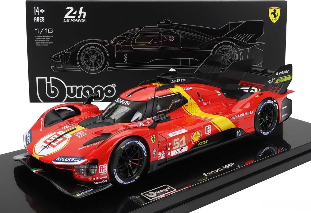 Ferrari 499P #51 "AF Corse" #51 Winner 24h Le Mans 2023 - 1/18 Burago