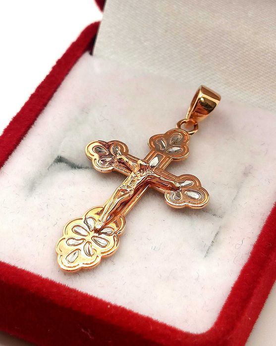 Złota zawieszka krzyżyk z Jezusem Pr.585 W:1,62gr InterSKLEP