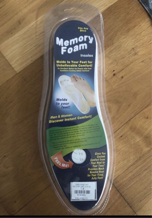 Wkładki do butów z pamięcią kształtu, uniwersalne