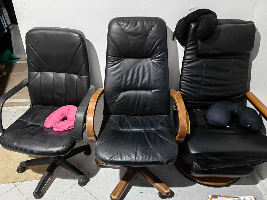 Cadeiras de escritório de couro