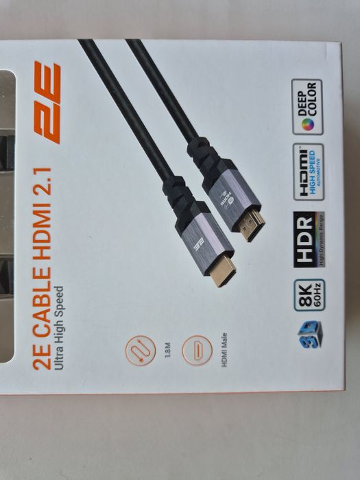 Кабель HDMI 2Е (AM/AM) v2.1 Ultra High Speed 1.8m