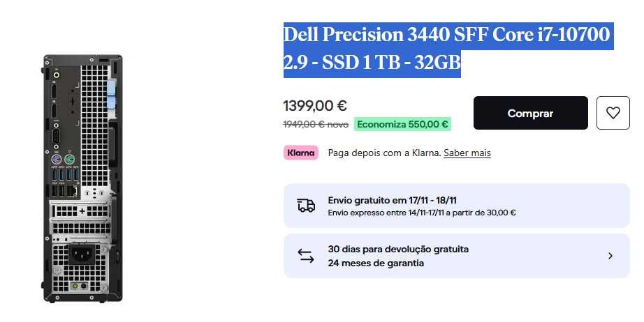 Mini PC Dell Precision 3440 SFF