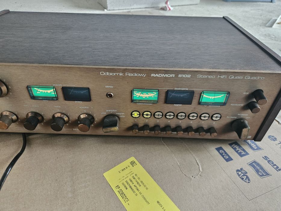 Amplituner RADMOR 5102 Unitra Quasi Quadro Szampański front | Podświetlenie Działa! Piękny Stan Wizualny Oryginał PRL Vintage Audio Retro Kolekcja