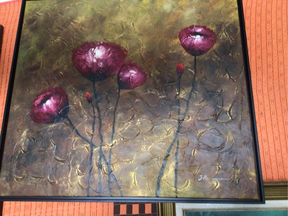 Quadro em tela pintado á mão a oleo,com 102 cms de largo e 93 de altur