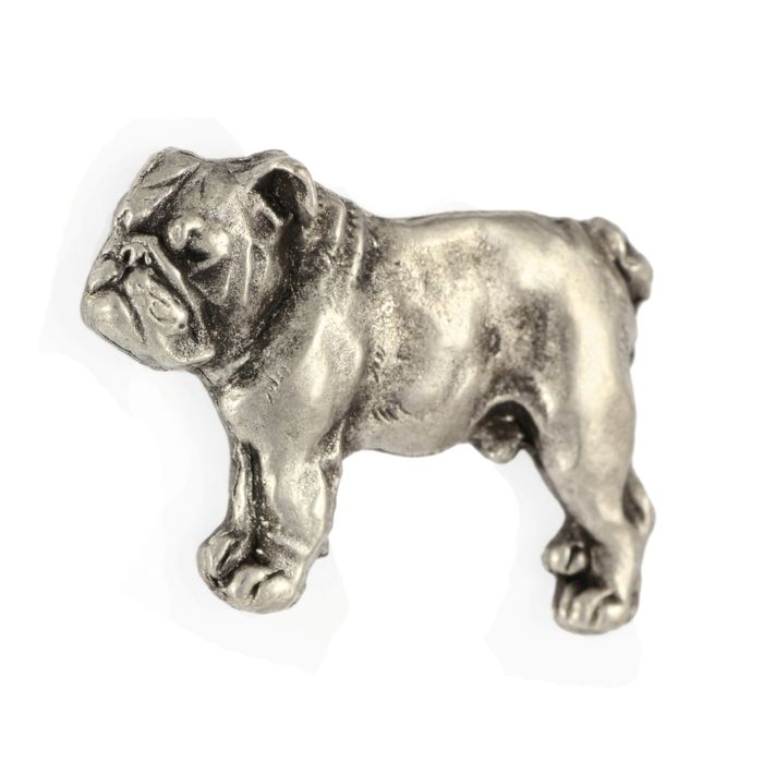 Buldog angielski pin posrebrzony w pudełku Art-Dog