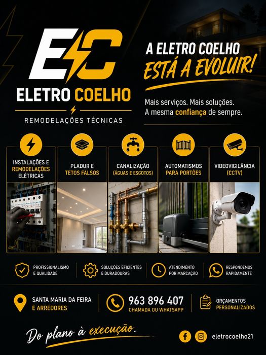Eletricidade | Pladur | Canalização | Automatismos | CCTV