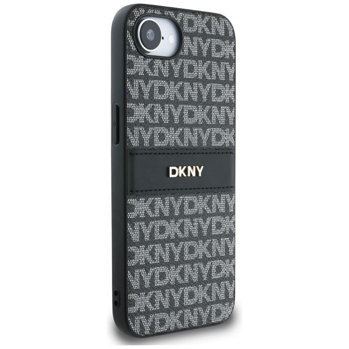Etui DKNY Repeat Texture Pattern Tonal Stripe do iPhone 16e czarny