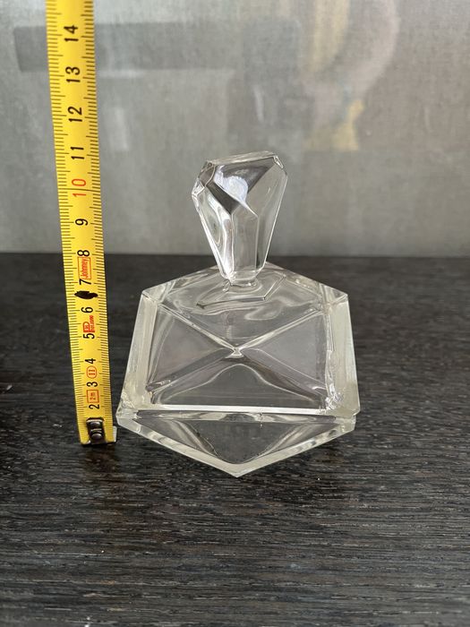 Conjunto de frascos de toucador em vidro/cristal com bandeja