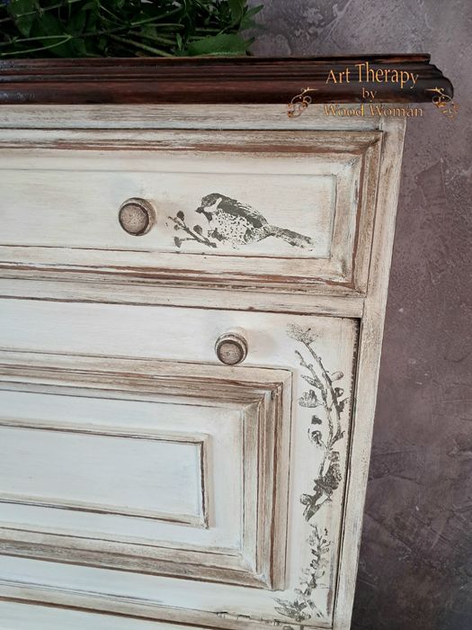 Szafka na buty biala ptaki