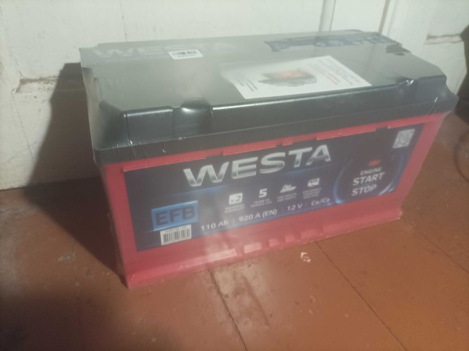 Автомобильный аккумулятор Westa 110 Ah ,новый