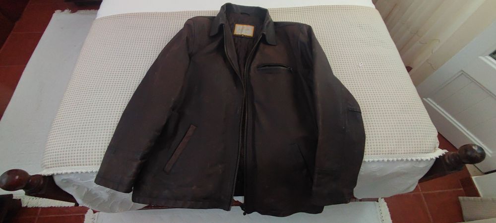 Casaco em pele, castanho