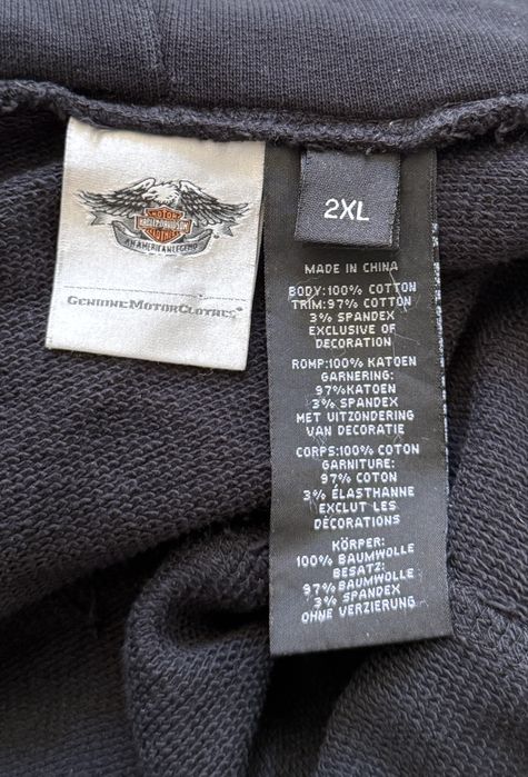 Damska bluza z kapturem HARLEY DAVIDSON Efekt Enzymy Wash Bawełna Rozmiar 2XL