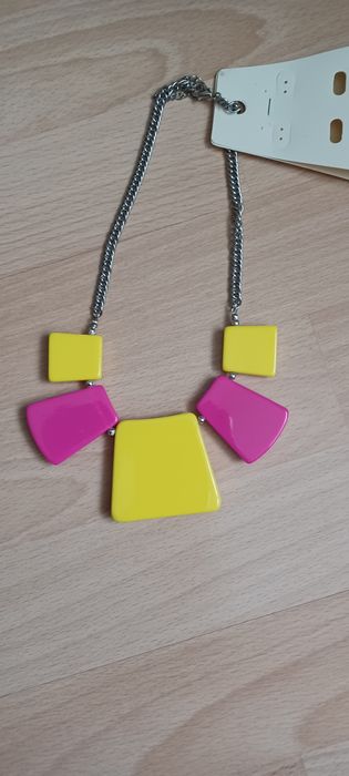 Naszyjnik żółto bordowy