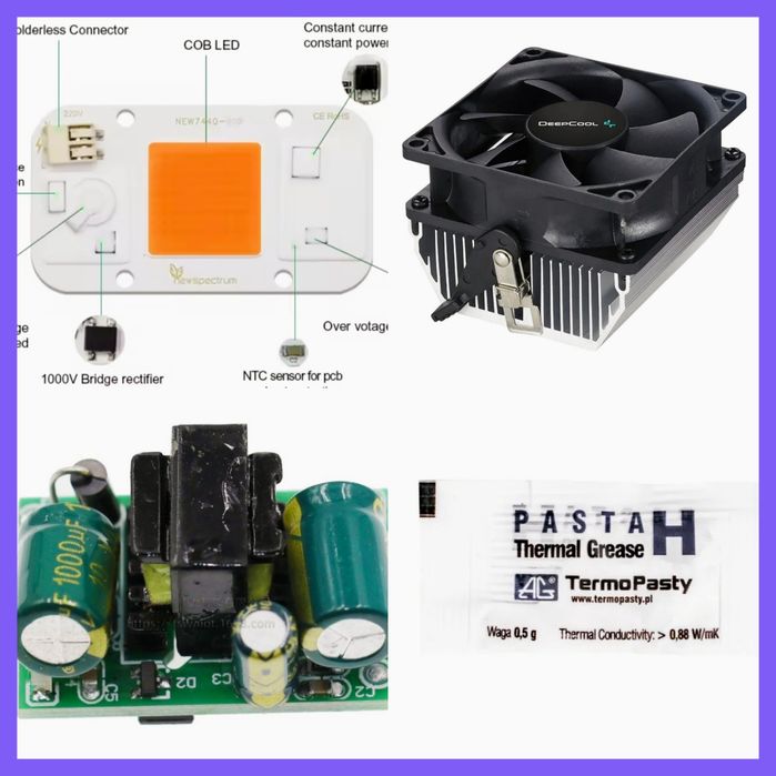 НАБОР фитоматрица 50w фитолампа фито светодиод полного спектра лампа