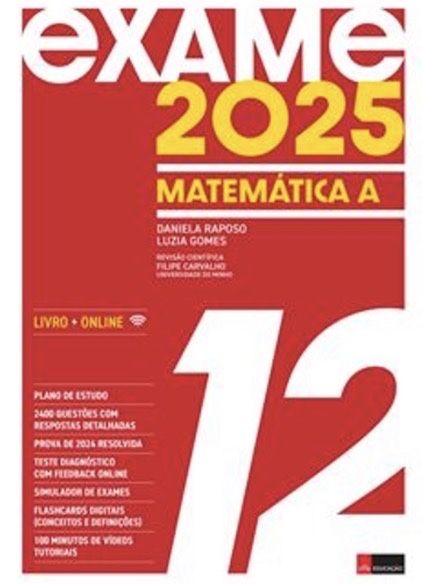 Conjunto livros preparação exame 12ano Português e Matemática A