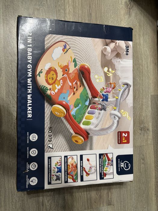 Ігровий розвиваючий музичний килимок для немовляти  2в 1