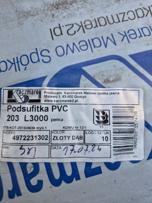 Podsufitka pvc złoty dąb