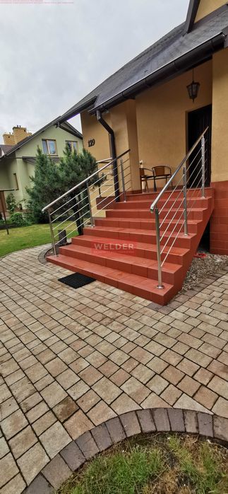 Balustrada nierdzewna szklana balkon francuski Harfa antracyt malowana