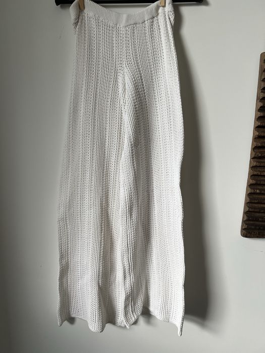 Bawełniane szydełkowe spodnie plażowe z Oysho