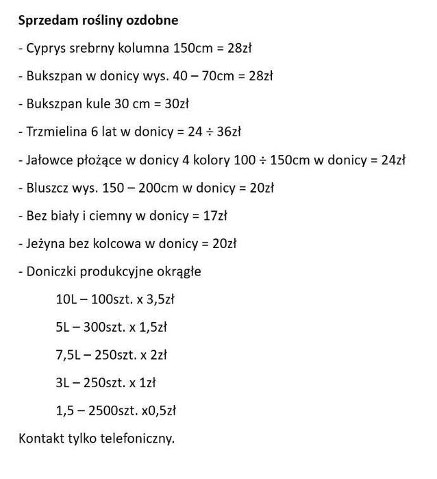 Sprzedam rośliny ozdobne