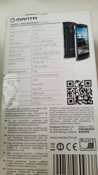 Smartphone Rocky 3 pro manta