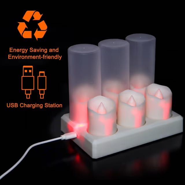 Świeczki LED typu tealight z timerem, pilot zdalnego sterowania 6 szt