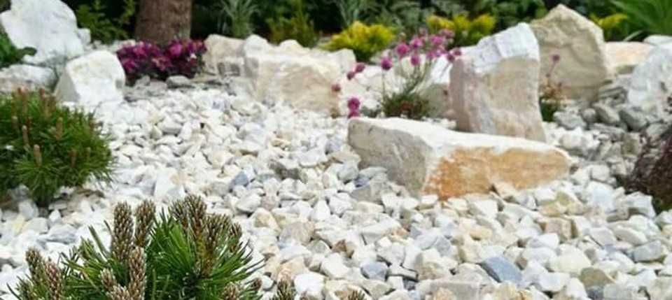 Kamień naturalny grys ozdobny biały Biała Marianna dostawa + głaz