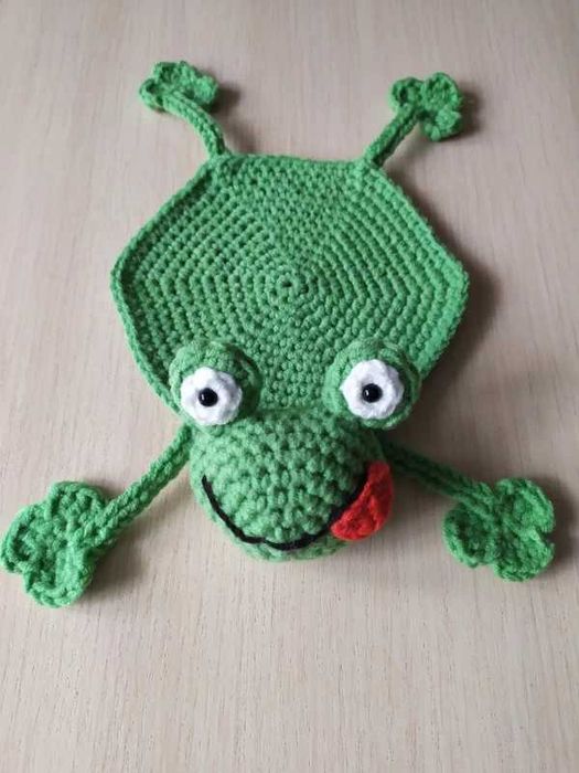 Podkładka pod kubek żabka amigurumi/szydełko