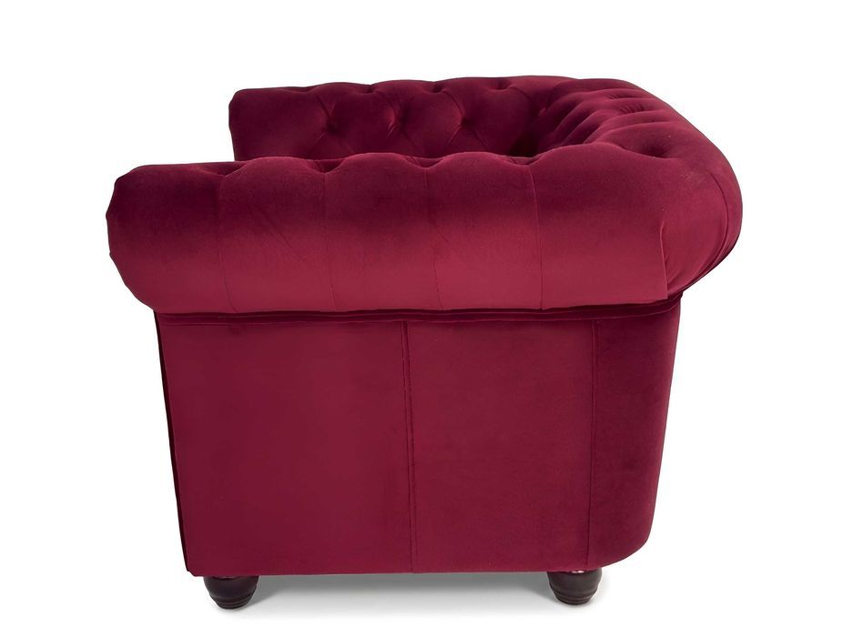 Fotel Sydney pikowany chesterfield Wiśniowy tk.Venus Velvet 2919 welur