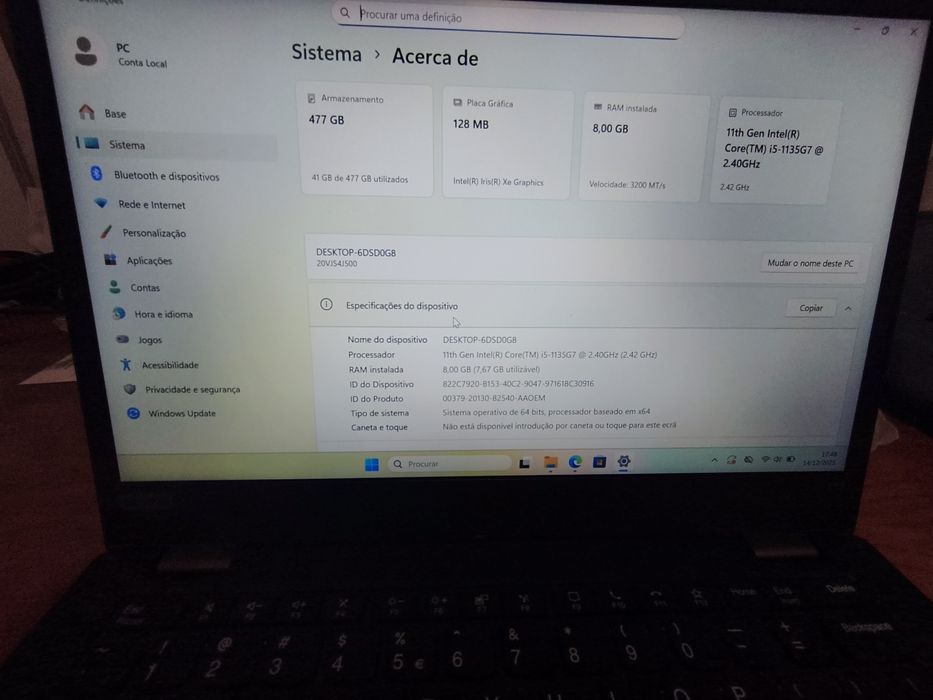 Lenovo Thinkpad L13 i5 11th gen 8gb ram