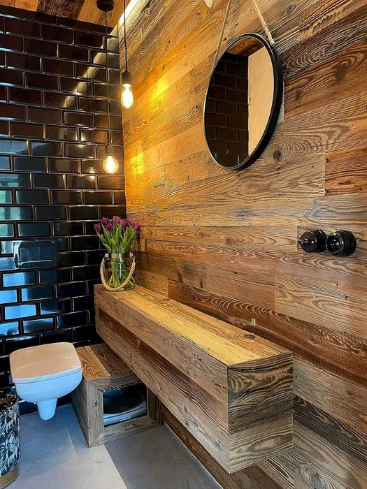 drewniane lamele stare deski drewno ścianka dekoracyjna sufit loft