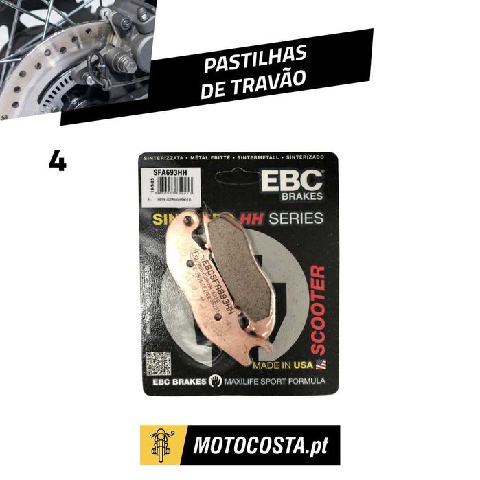 Pastilhas de Travão EBC – Vários Modelos Disponíveis (Sinterizadas, Carb e Semi-Sint)