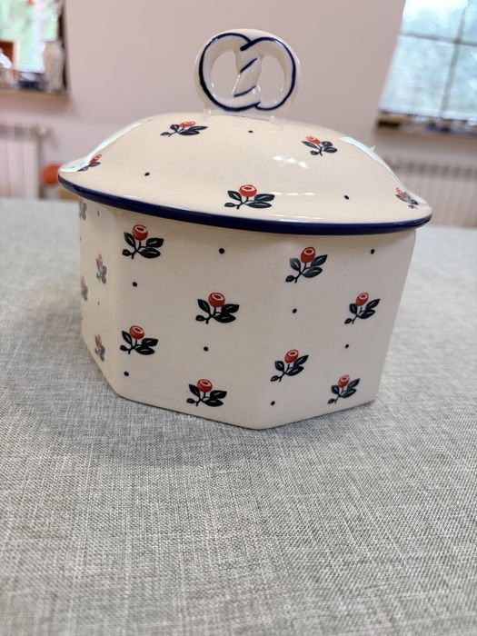 Piękny pojemnik na ciastka Ceramika Bolesławiec nowa