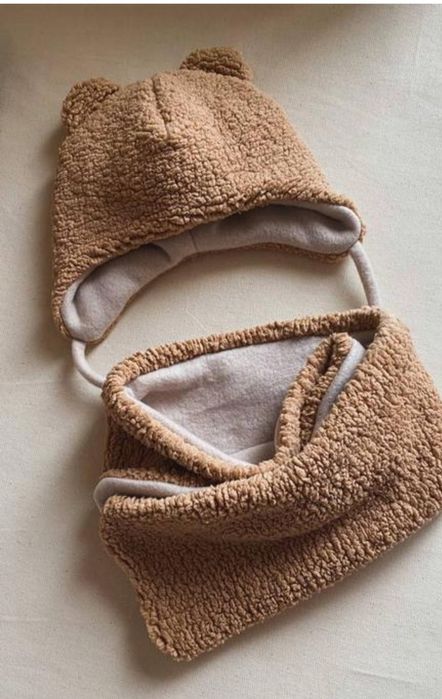 Шапка шарф комплект на малюка 6-9 міс.