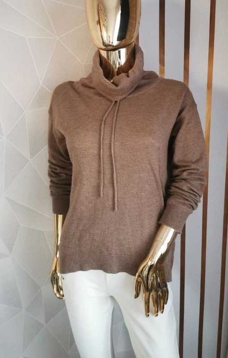 Golf damski brązowy wełna Merino Zavanna 38 M - Prezent na Święta