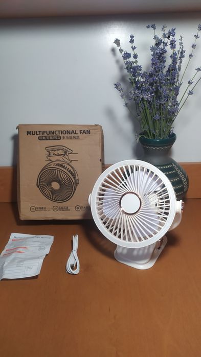 Вентилятор на прещепке с аккумулятором та led лампа Мини кондиционер