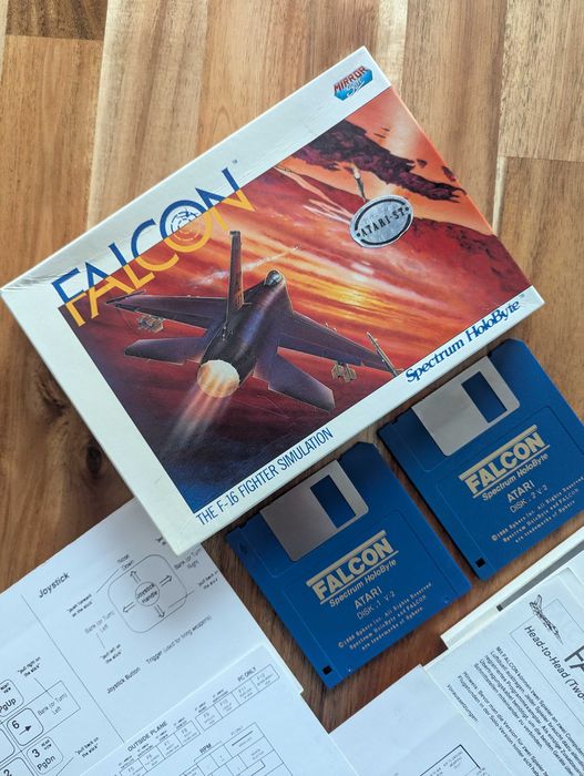 Jeu Falcon F-16 Fighter Simulation Pour Atari ST - Version Française, Disquette Non Officielle
