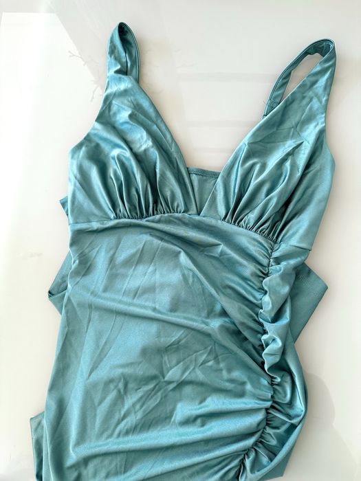 Vestido midi turquesa novo M