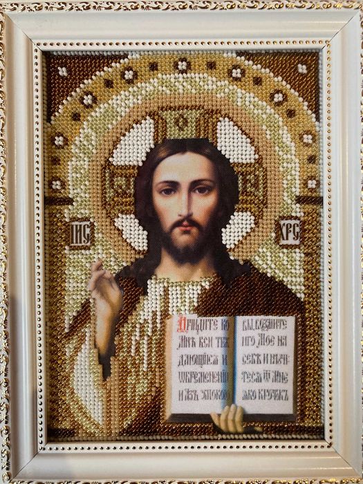 Подарунок на весілля Ікона бісером Господь Вседержитель