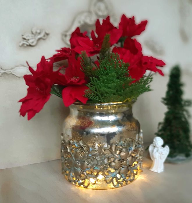 Ваза скляна для  різдва новорічна прикраса подарунок