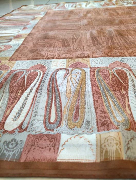 Chusta brąz beż 100 % Jedwab Silk Soie Seide