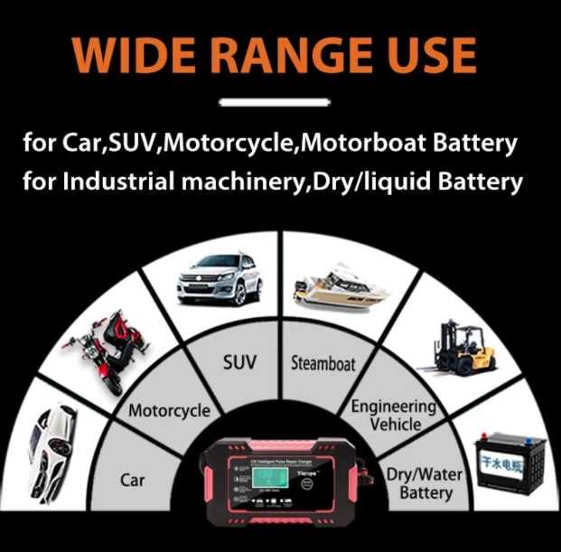 100% NOVO - Carregador digital para carregar baterias de carro