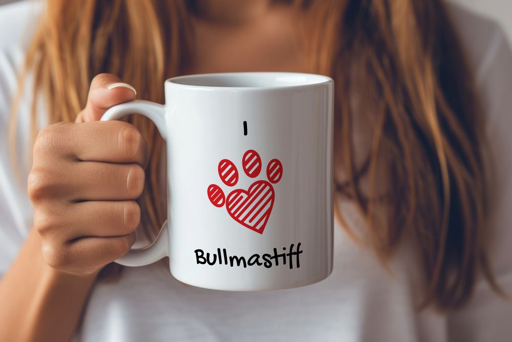 Bullmastiff kubek z psem I love Art-Dog