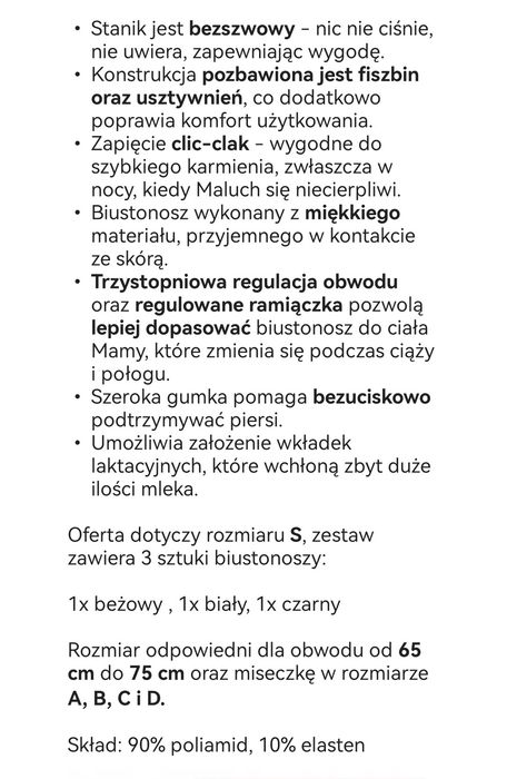 Staniki do karmienia
