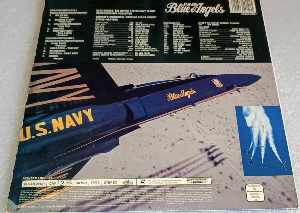Antigo laser disco Rolling in Sky: F/A-18 Blue Angels 1987 Laserdisc