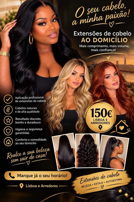 Extensões de cabelo ao domicílio