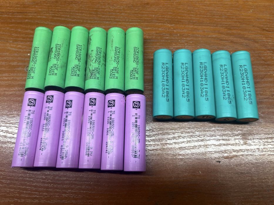 Акумулятори 18650 21700 шрот Samsung 25R 29e 32e 40T LG Sony Vtc5A