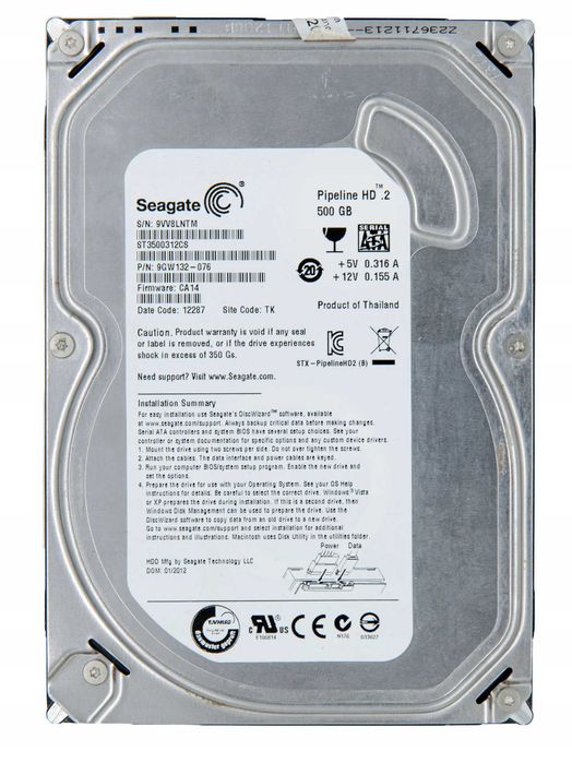 Dysk twardy HDD SEAGATE Pipeline HD.2 500GB SATAIII 3.5'' IDEALNY