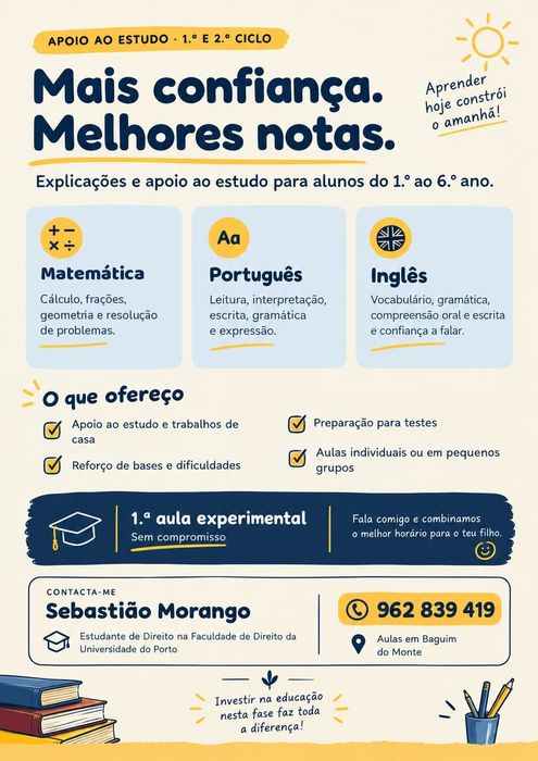 Explicações e Apoio ao Estudo 1º e 2º ciclos